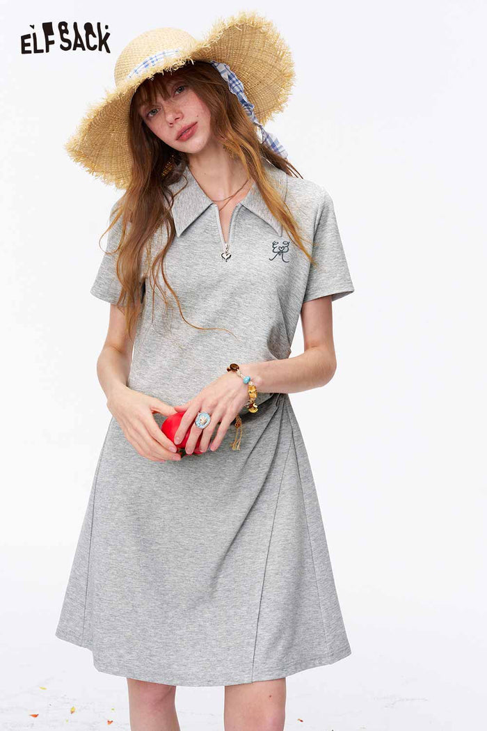 ELFSACK Polo Dress with Embroidery