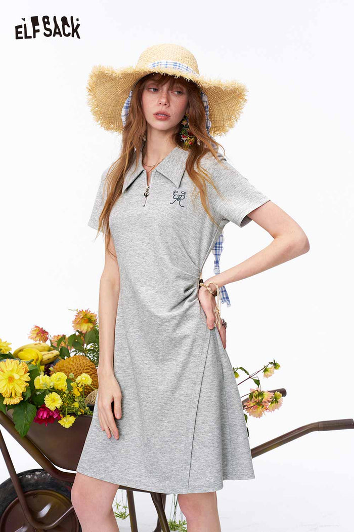 ELFSACK Polo Dress with Embroidery