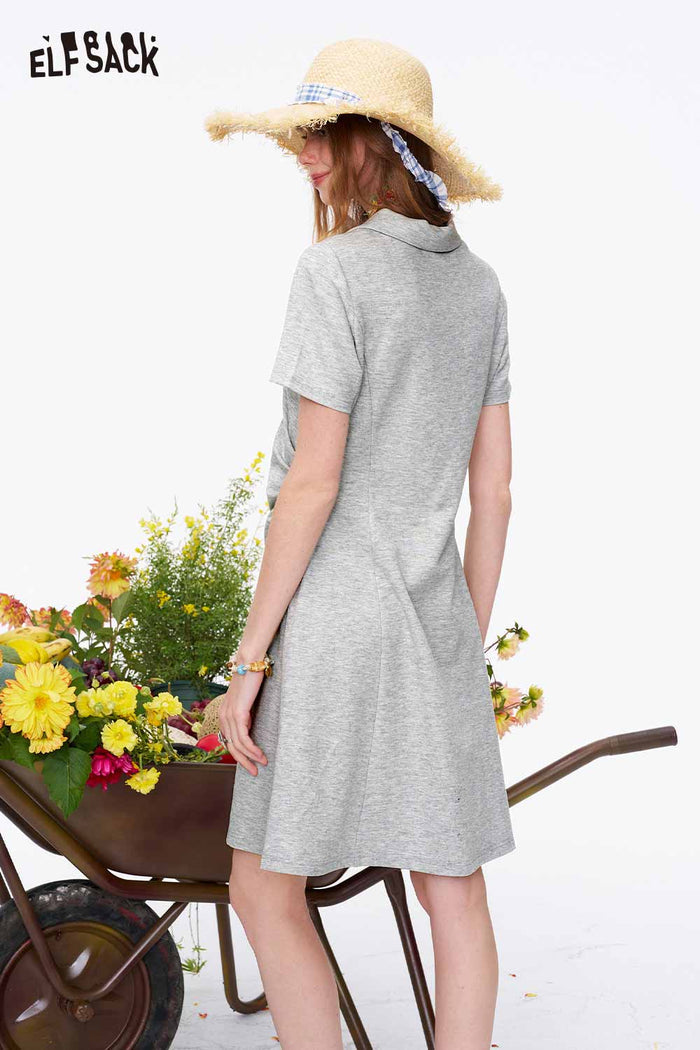 ELFSACK Polo Dress with Embroidery