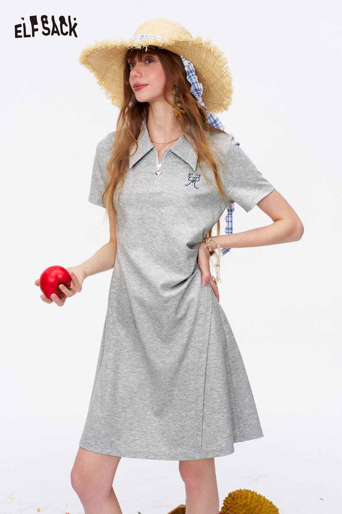 ELFSACK Polo Dress with Embroidery