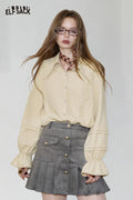 ELFSACK Polyester Blend Structured Sleeve Minimalist Design Peplum Blouse