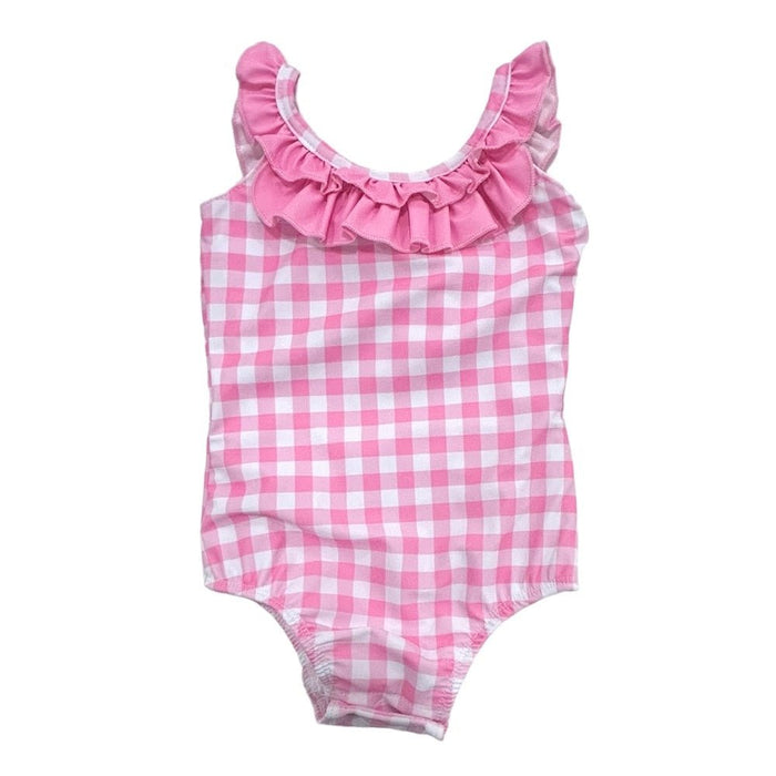 Bow Back Swimsuit - Pink Gingham - Sugar Bee Clothing