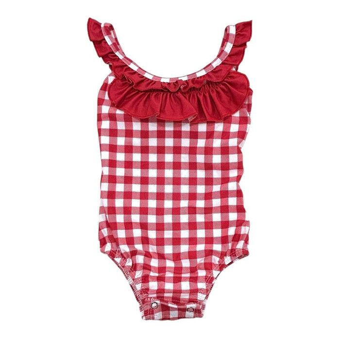 Bow Back Swimsuit - Red Gingham - Sugar Bee Clothing