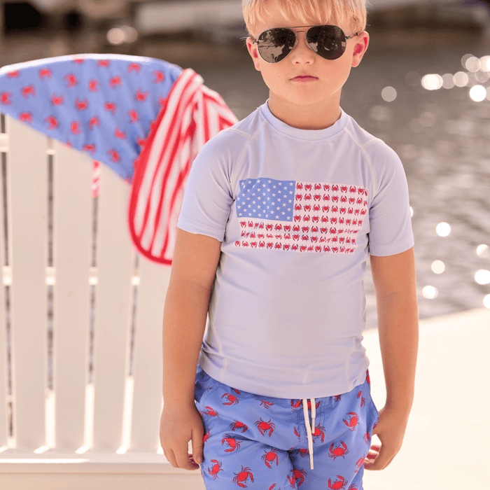 Compression Swim Shorts - Coastal Crab - Sugar Bee Clothing