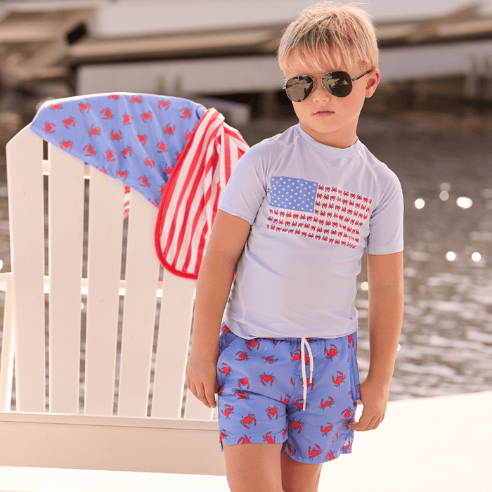 Compression Swim Shorts - Coastal Crab - Sugar Bee Clothing