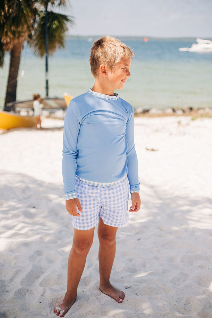 Rashguard - Blue Gingham - Sugar Bee Clothing