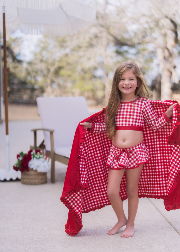 Skirt Bikini - Red Gingham - Sugar Bee Clothing