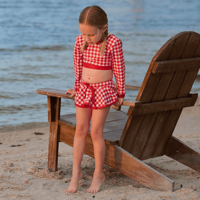 Skirt Bikini - Red Gingham - Sugar Bee Clothing