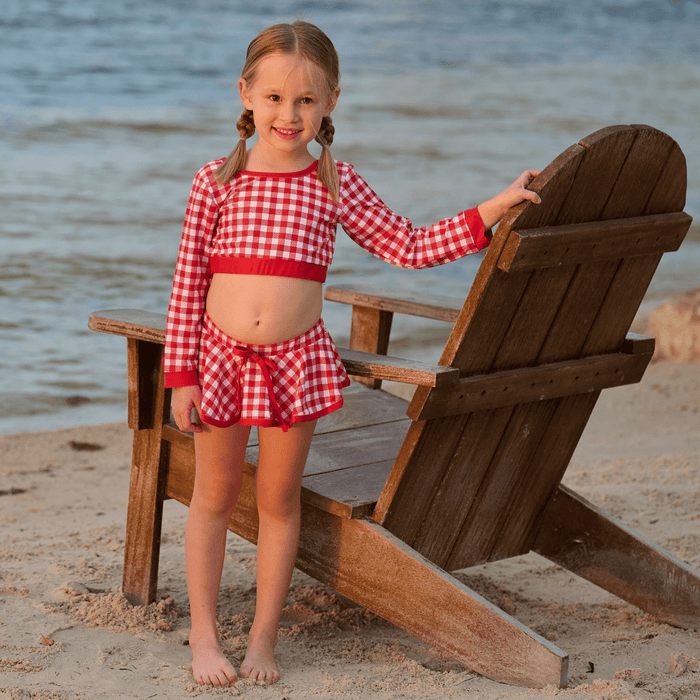 Skirt Bikini - Red Gingham - Sugar Bee Clothing