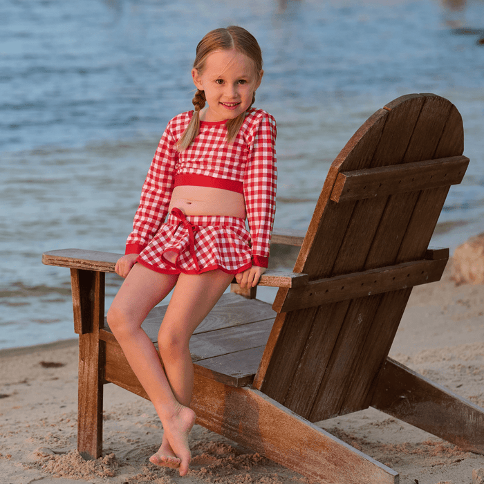 Skirt Bikini - Red Gingham - Sugar Bee Clothing