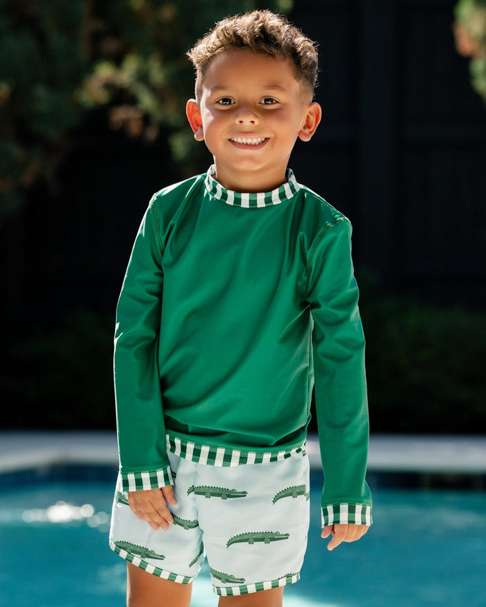Swim Shorts - Blue Alligator - Sugar Bee Clothing