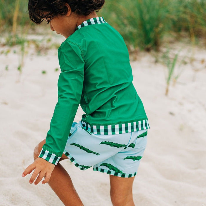 Swim Shorts - Blue Alligator - Sugar Bee Clothing
