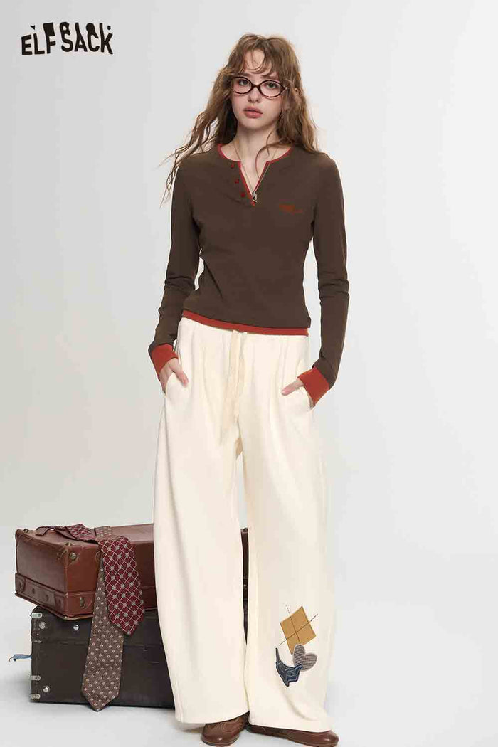 Preppy Fun Island Print Casual Pants