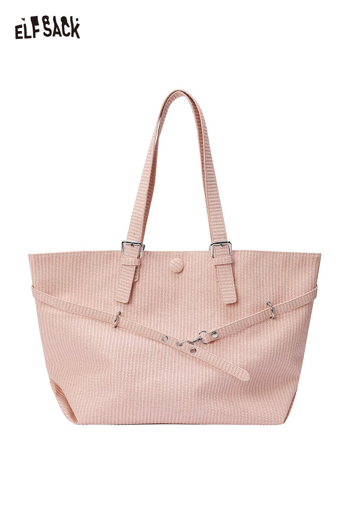 ELFSACK PU Structured Base Spacious Minimalist Design Tote