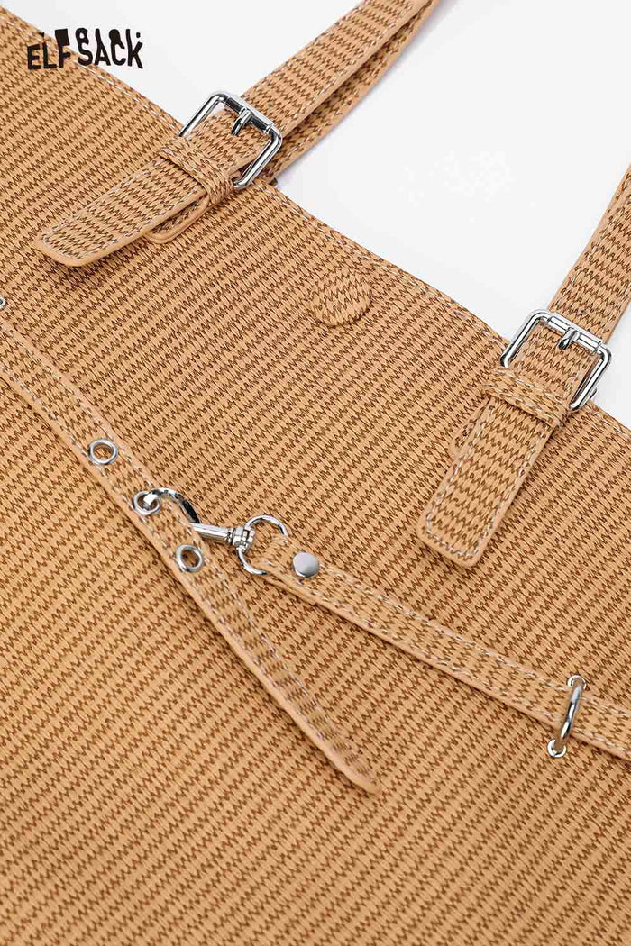 ELFSACK PU Structured Base Spacious Minimalist Design Tote