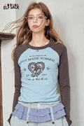 Raglan Graphic Tee Contrast Long Sleeve