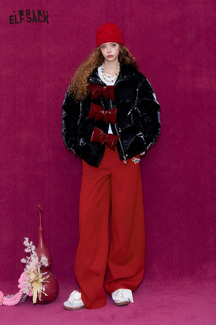 ELFSACK Rainbow Pony Red Wide Leg Pants