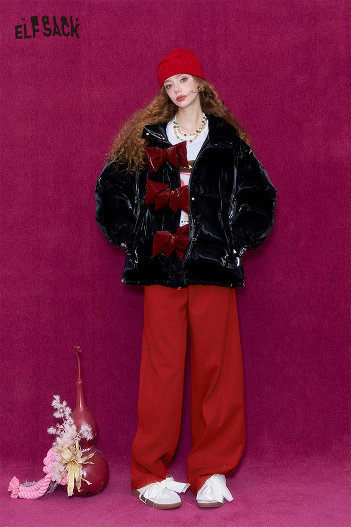 ELFSACK Rainbow Pony Red Wide Leg Pants