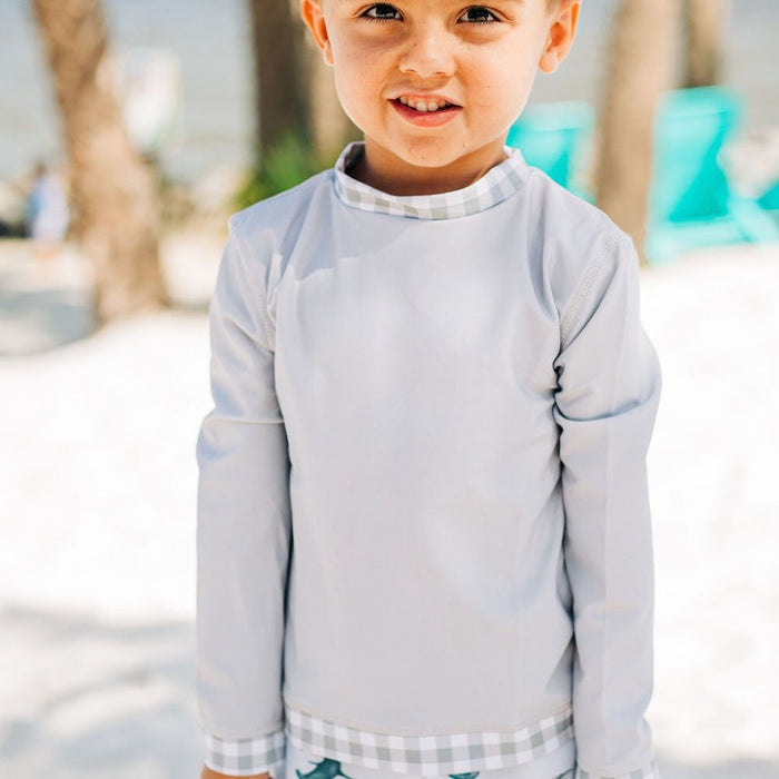 Rashguard - Grey Gingham - Sugar Bee Clothing