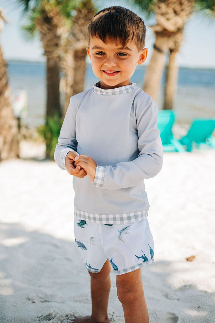 Rashguard - Grey Gingham - Sugar Bee Clothing