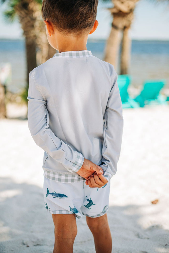 Rashguard - Grey Gingham - Sugar Bee Clothing