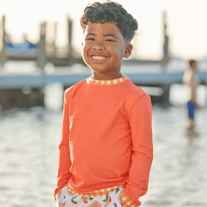 Rashguard - Orange Gingham - Sugar Bee Clothing