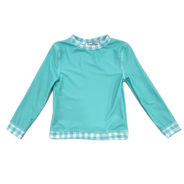Rashguard - Turquoise Gingham - Sugar Bee Clothing
