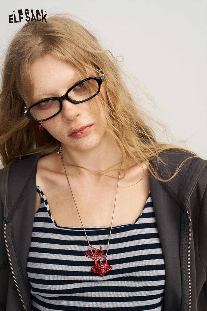 Red Devil Heart Pendant Necklace