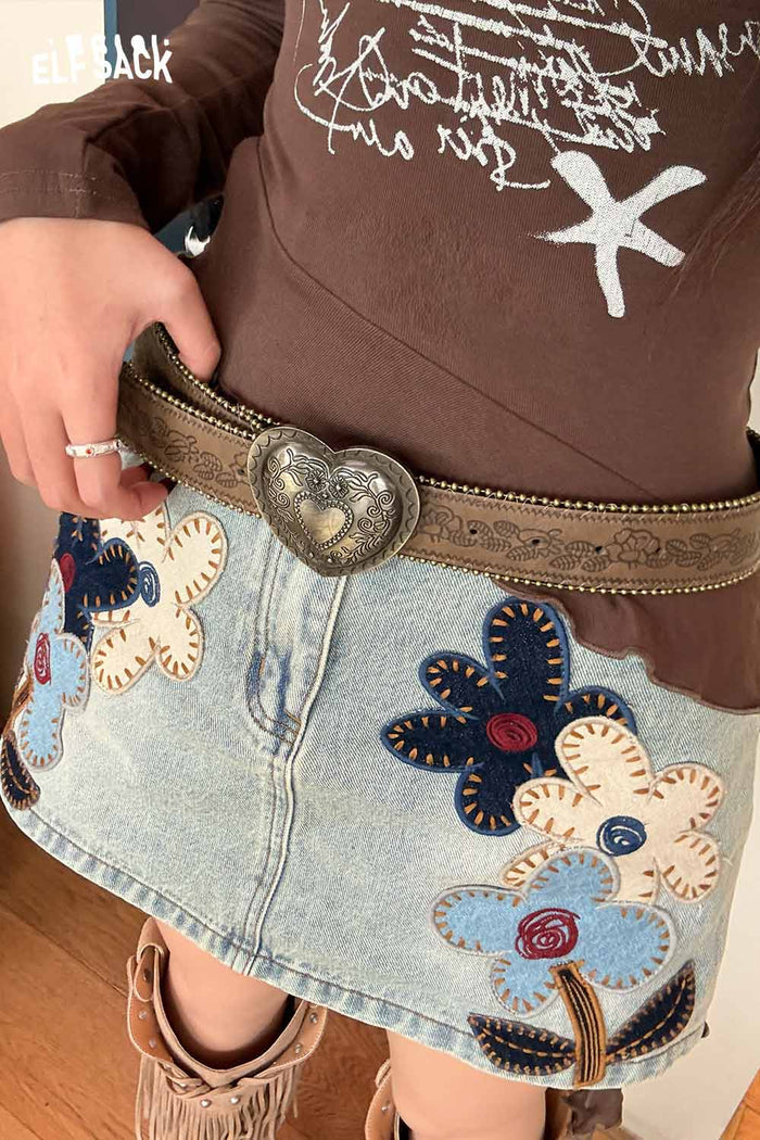 ELFSACK Retro Heart Belt Y2K Waist Chain