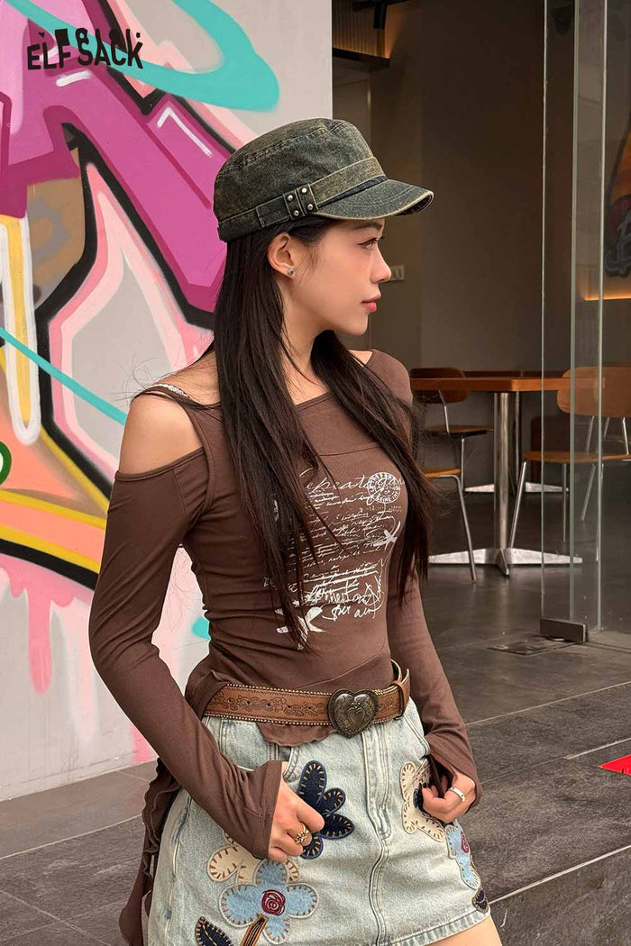 ELFSACK Retro Washed Denim Cadet Hat
