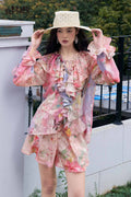 ELFSACK Rich Flower Ombre Ruffle 2 Piece Set