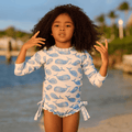 Ruffle Bottom Swimsuit - Whales - Sugar Bee Clothing