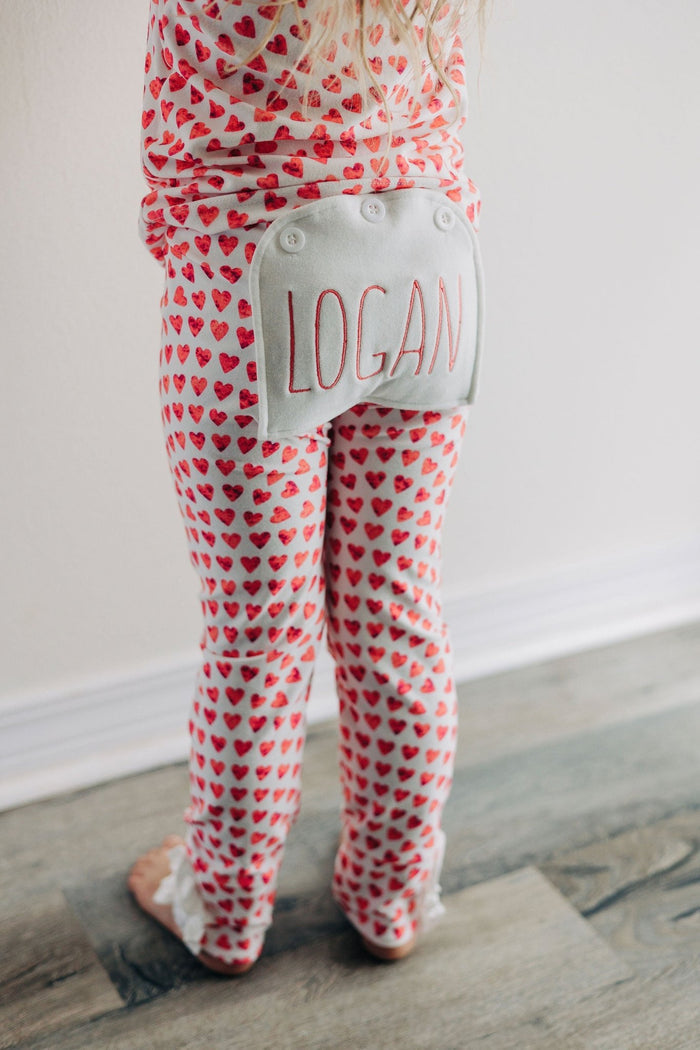One - piece Ruffle Buttflap - Mosaic Hearts - Sugar Bee Clothing