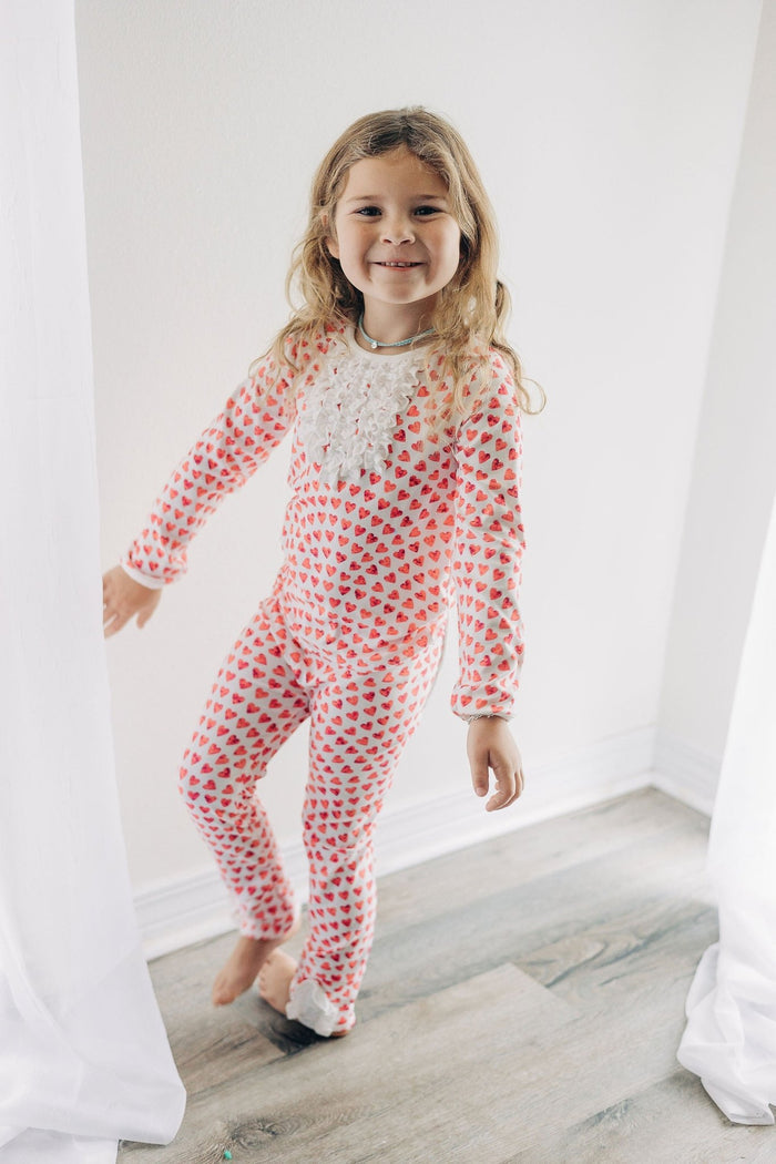 Ruffle Buttflap - Mosaic Hearts - Sugar Bee Clothing