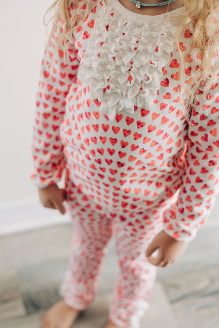 Ruffle Buttflap - Mosaic Hearts - Sugar Bee Clothing