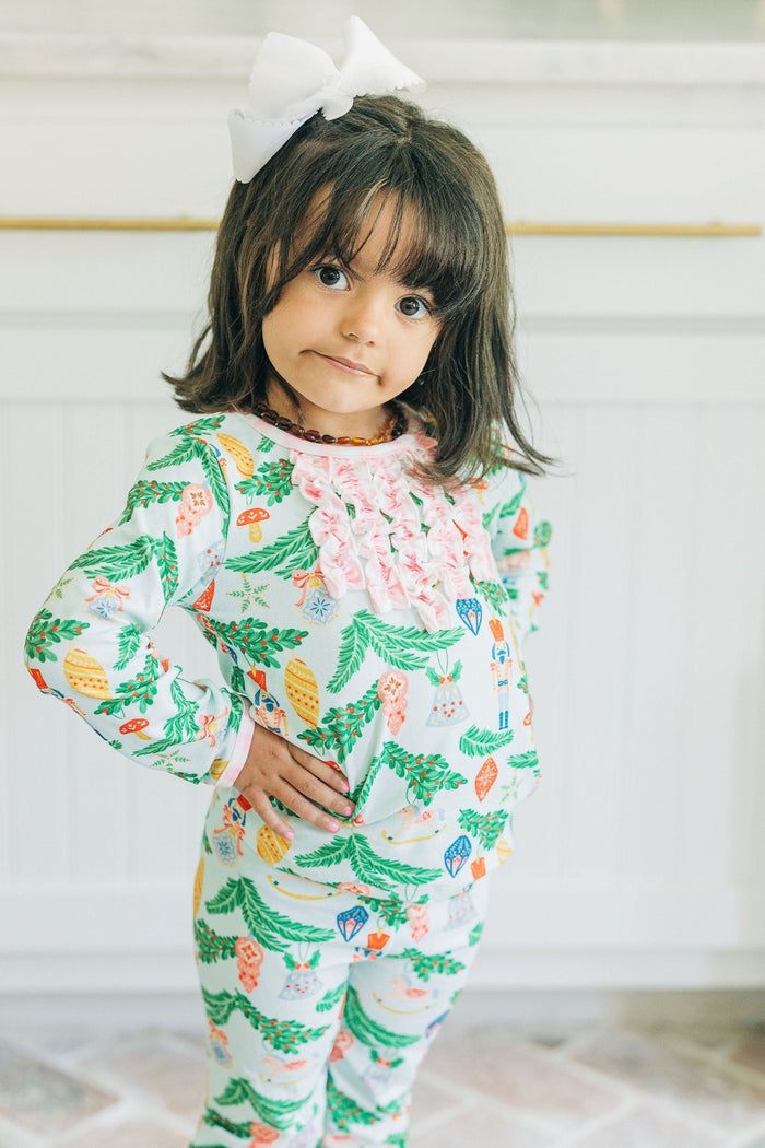 Ruffle Buttflap Pajamas - Nutcracker Holiday Lounge - Sugar Bee Clothing