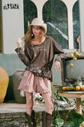ELFSACK Ruffle Hem Drawstring Loose Shorts