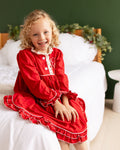 Ruffle Nightgown - Red Holiday Lounge - Sugar Bee Clothing