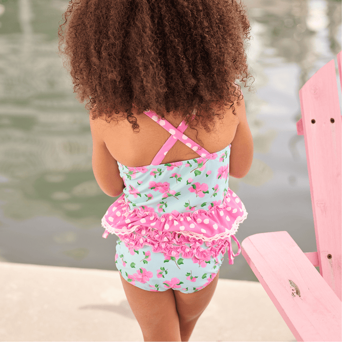 Ruffle Tankini - Bougainvillea - Sugar Bee Clothing