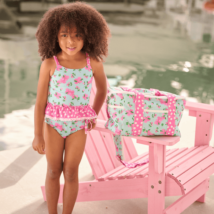Ruffle Tankini - Bougainvillea - Sugar Bee Clothing