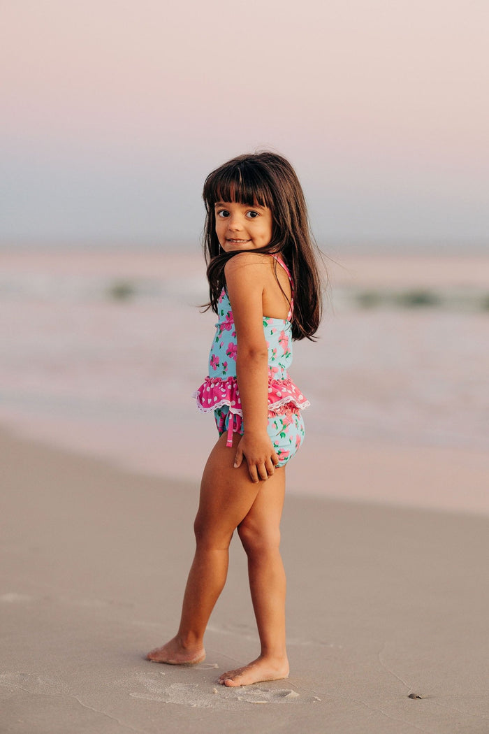 Ruffle Tankini - Bougainvillea - Sugar Bee Clothing
