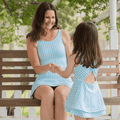 Ruffle Tennis Dress - Blue Gingham - Sugar Bee Clothing