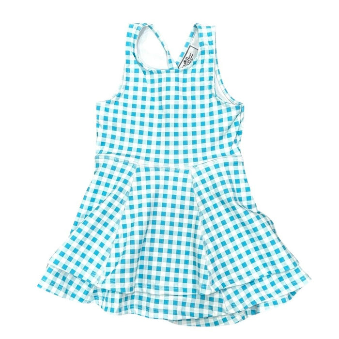 Ruffle Tennis Dress - Blue Gingham - Sugar Bee Clothing