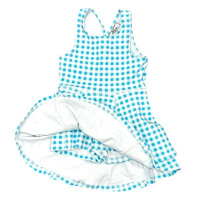 Ruffle Tennis Dress - Blue Gingham - Sugar Bee Clothing
