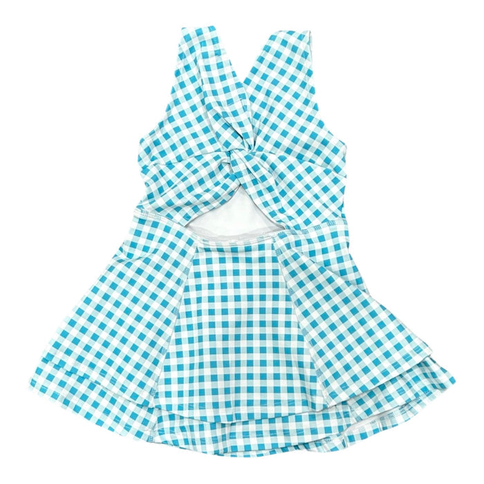 Ruffle Tennis Dress - Blue Gingham - Sugar Bee Clothing