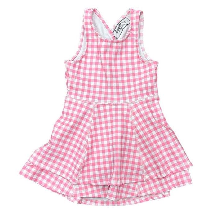 Ruffle Tennis Dress - Pink Gingham - Sugar Bee Clothing