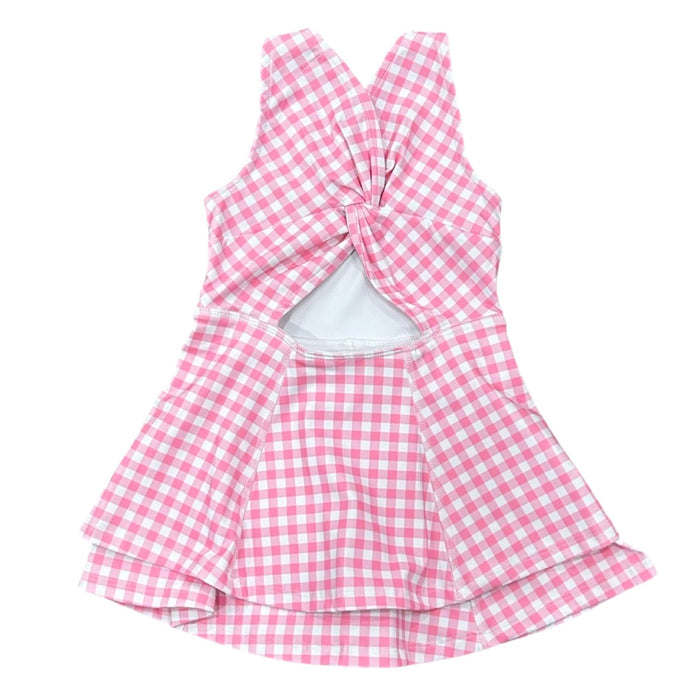 Ruffle Tennis Dress - Pink Gingham - Sugar Bee Clothing