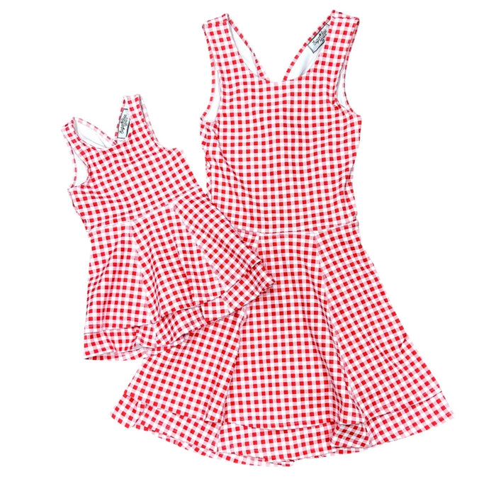 Ruffle Tennis Dress - Red Gingham - Sugar Bee Clothing