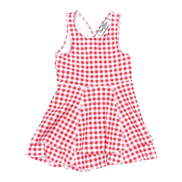 Ruffle Tennis Dress - Red Gingham - Sugar Bee Clothing
