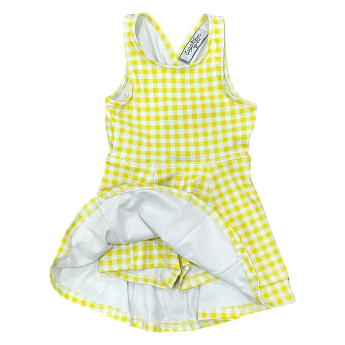 Ruffle Tennis Dress - Yellow Gingham - Sugar Bee Clothing